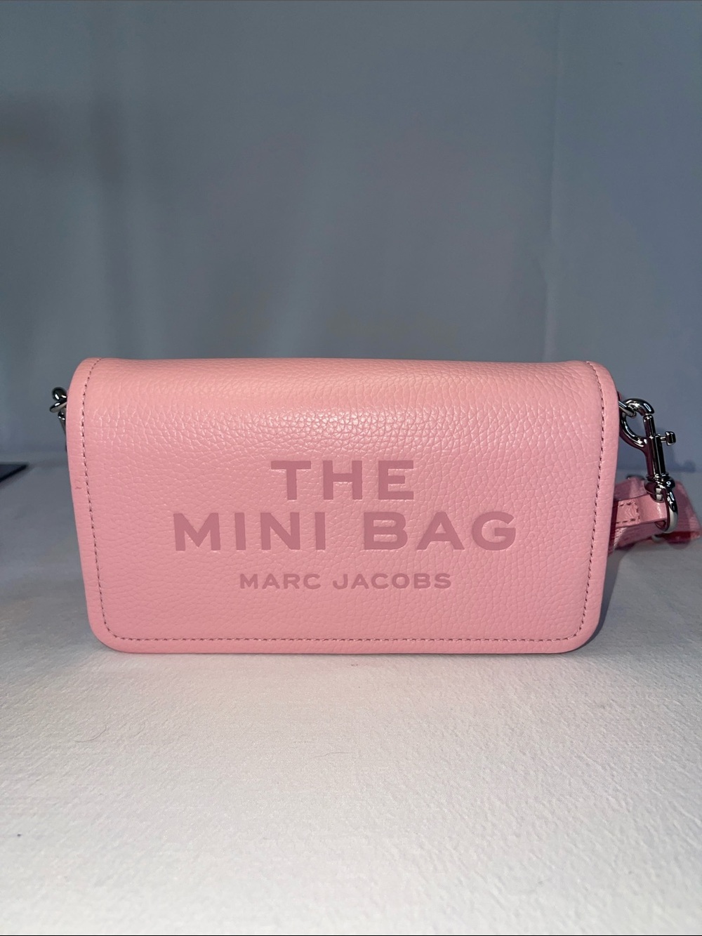 Marc Jacobs The Mini Bag Pink Pebled Leather Crossbody Clutch